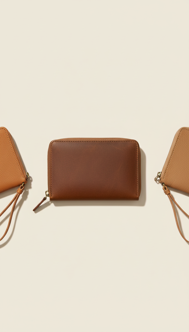 Mocha Zip Wallet with Earthy Tones