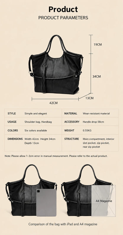 Large capacity women's 2026 summer commuting bags, casual retro women's single shoulder handbags