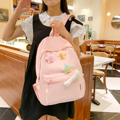 Student's simple and versatile backpack, small and fresh