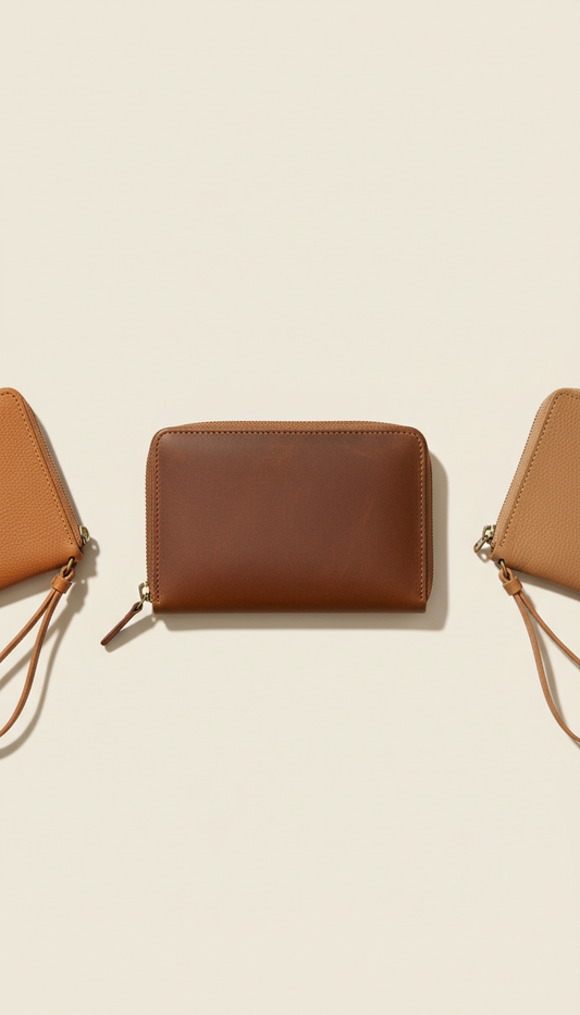 Mocha Zip Wallet with Earthy Tones