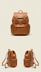 Light Caramel Leather Backpack