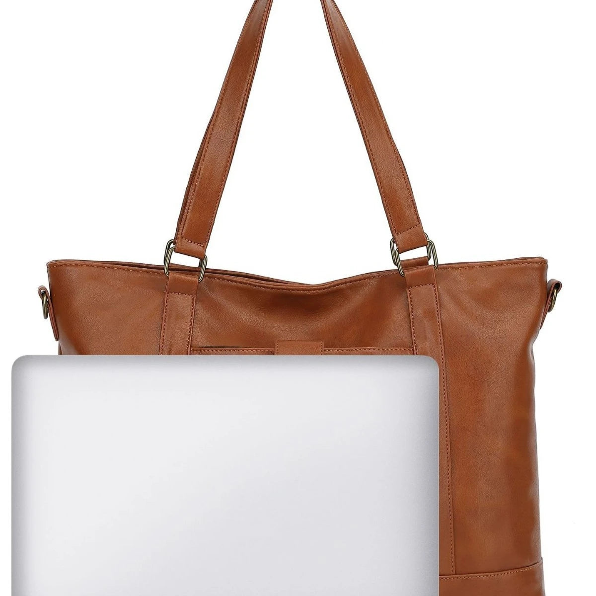 European and American retro women's PU leather laptop bag classic large bag
