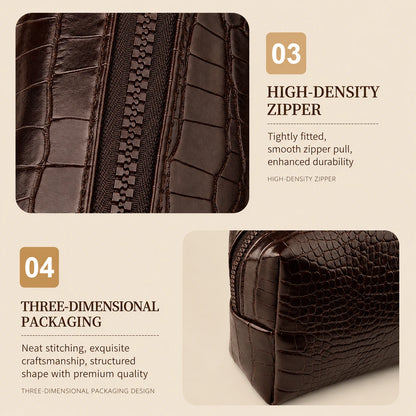 Luxury Crocodile Pattern PU Makeup Bag