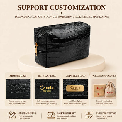 Luxury Crocodile Pattern PU Makeup Bag