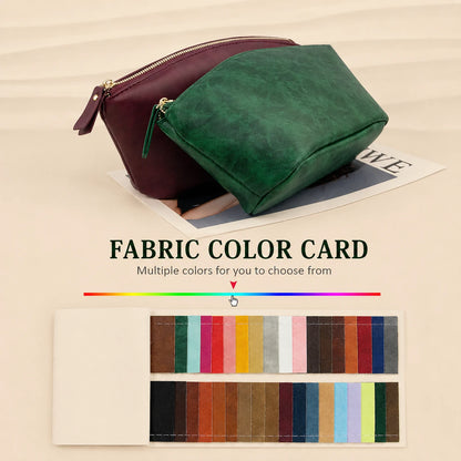 Retro Crazy Horse Leather Makeup Bag