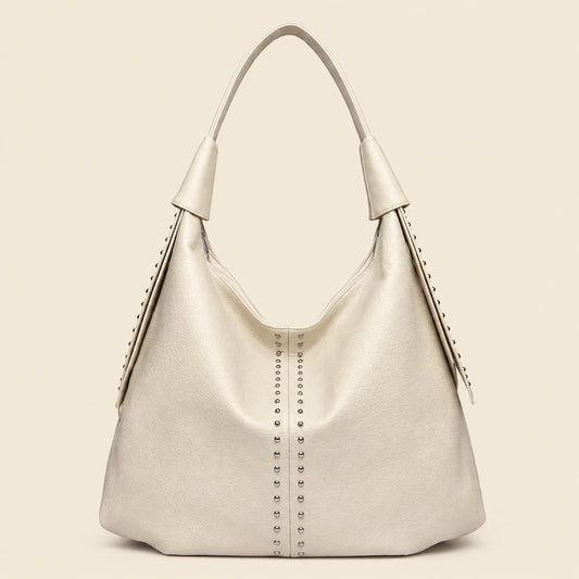 Leather Rivet Tote Bag